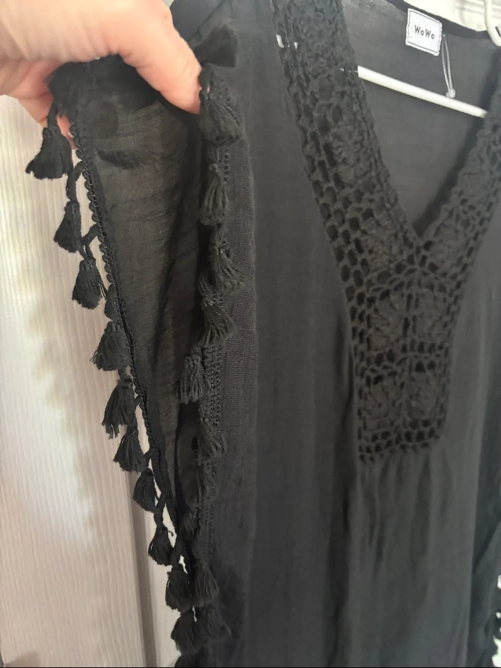 WoWo Black Crochet V-Neck Swim Coverup - Picture 4 of 9
